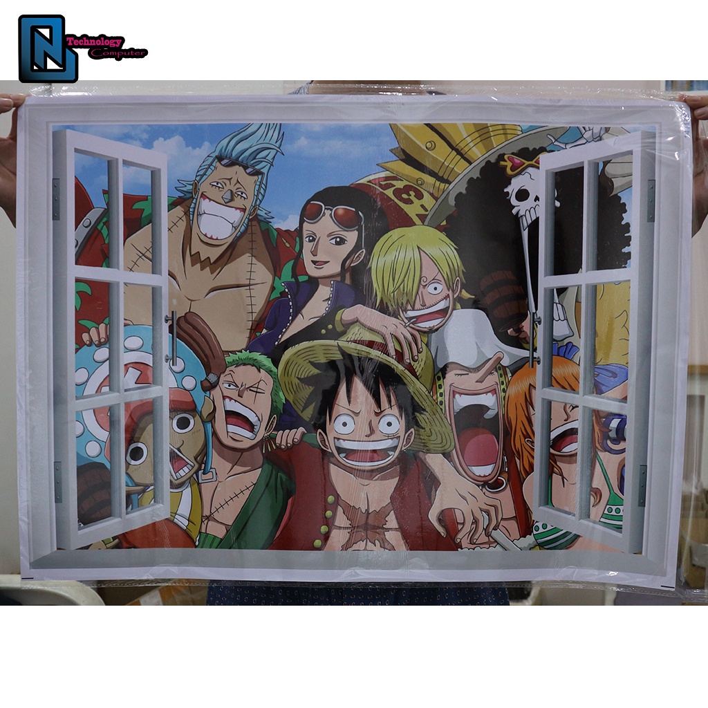 Miếng Decal 3d Dán Tường One Piece Luffy Nhân Vật Hoạt Hình