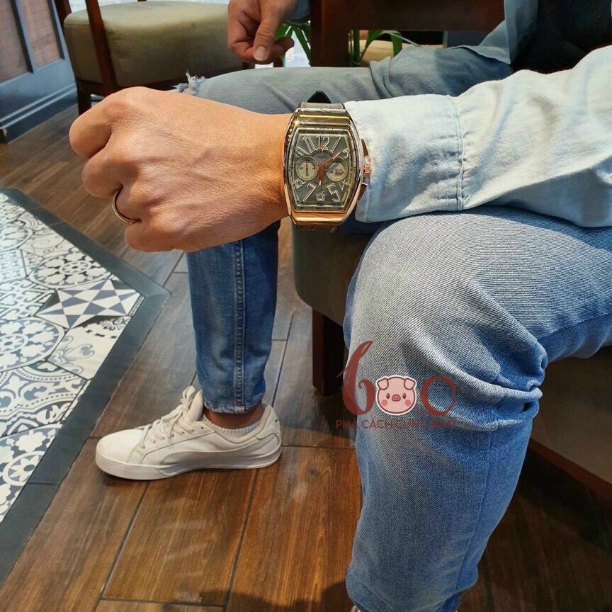 Đồng Hồ Nam Franck Muler Vanguard Dây Cao Su Bọc Da Cao Cấp Chạy Full Kim | BigBuy360 - bigbuy360.vn