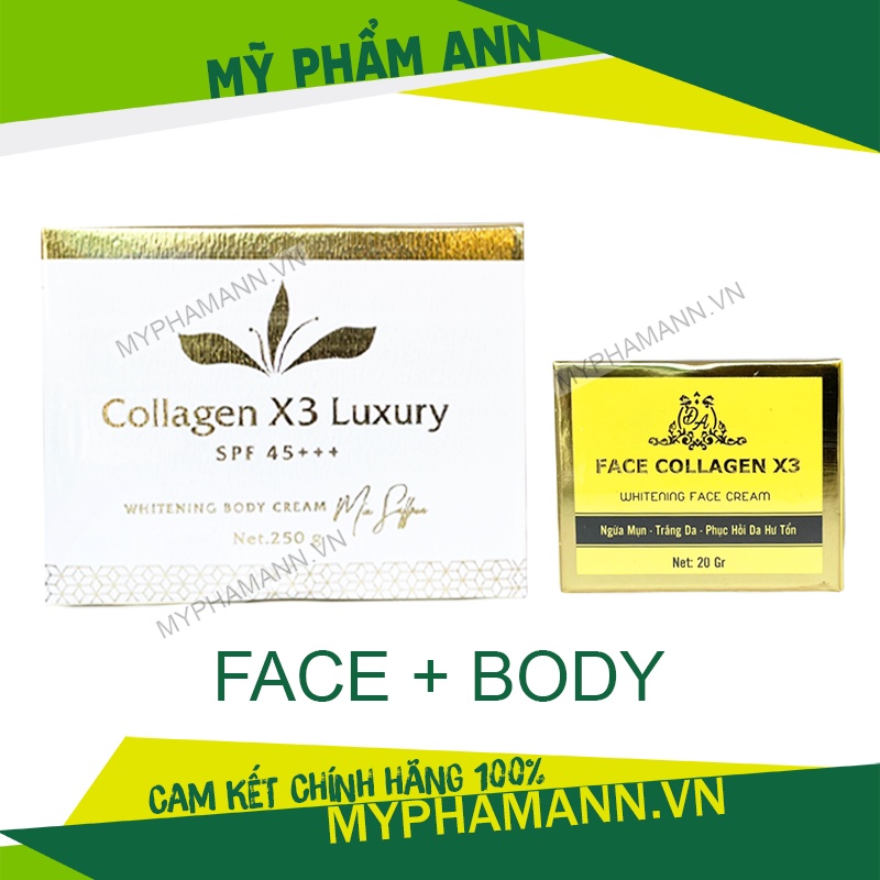 Kem Body Collagen X3 Luxury và Kem Face Colagen X3 dưỡng trắng da Mỹ Phẩm Đông Anh