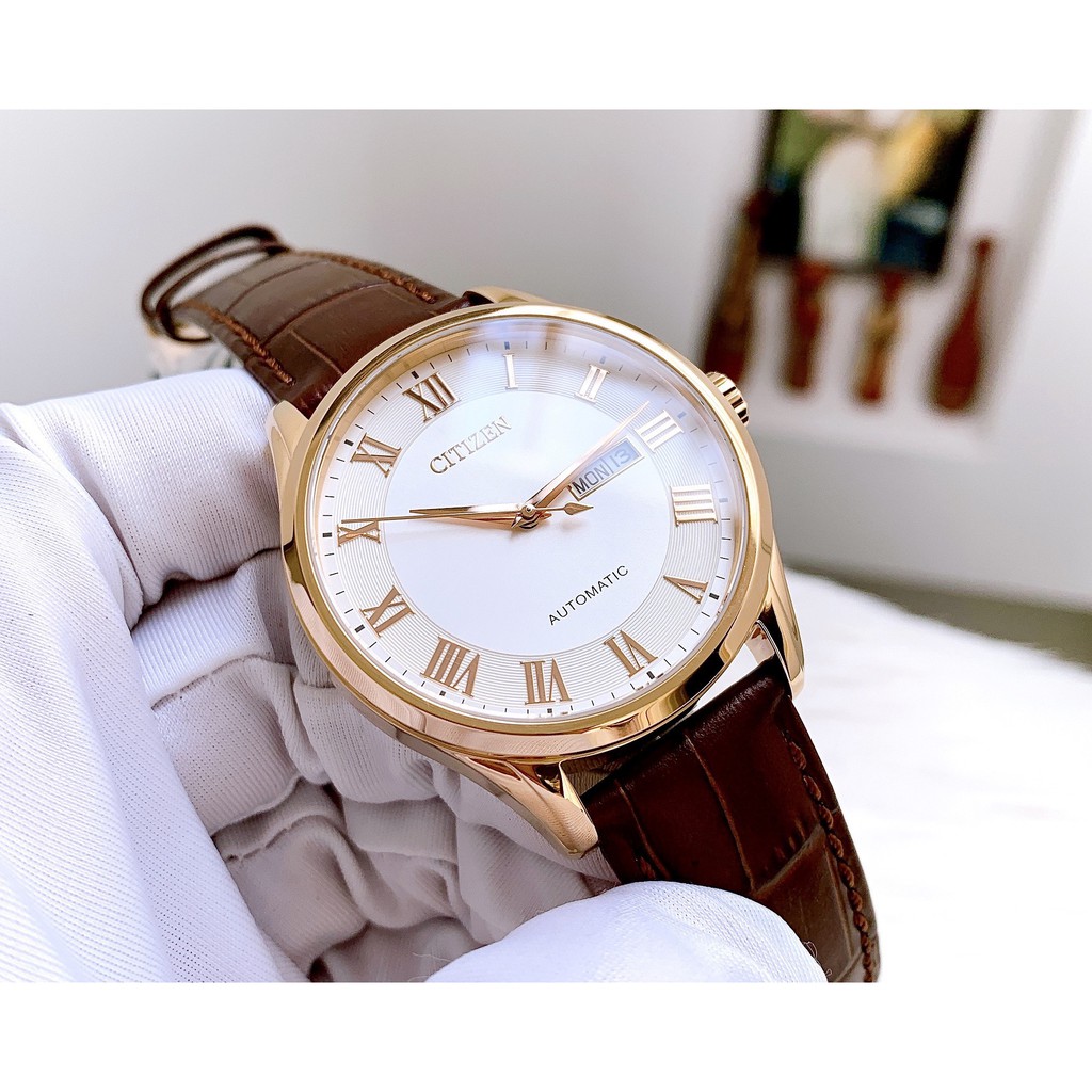 Đồng hồ nam chính hãng Citizen Automatic Rose NH8363-14A - Máy cơ - Kính cứng