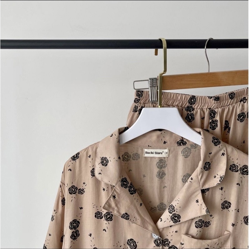 Bộ cộc lanh mặc nhà cực mát, form rộng