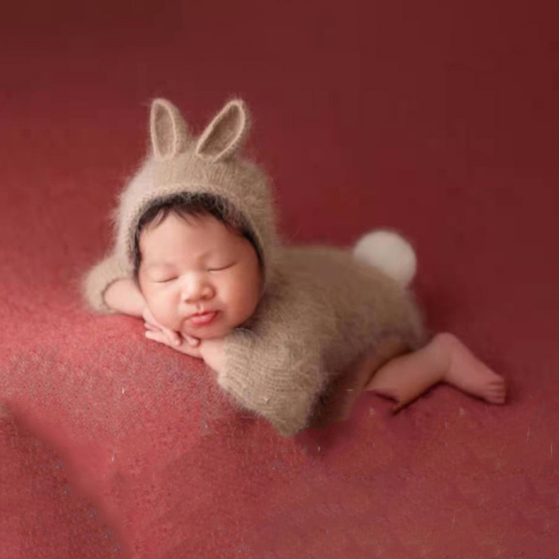 1 Bộ Áo Liền Quần Dệt Kim Dùng Chụp Ảnh Cho Bé Sơ Sinh