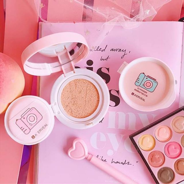 [Nội Địa Trung] (1+1) Full Set Phấn Nước Nền A'ERVEAL Máy Ảnh CC Powder Tặng Kèm Lõi Thay Dễ Thương