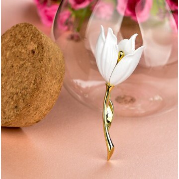 Trâm cài áo hình hoa tulip trắng dùng làm phụ kiện trang sức cho mẹ và bé