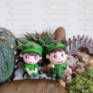 Phụ kiện trang trí tiểu cảnh Terrarium - Cặp đôi lính dễ thương