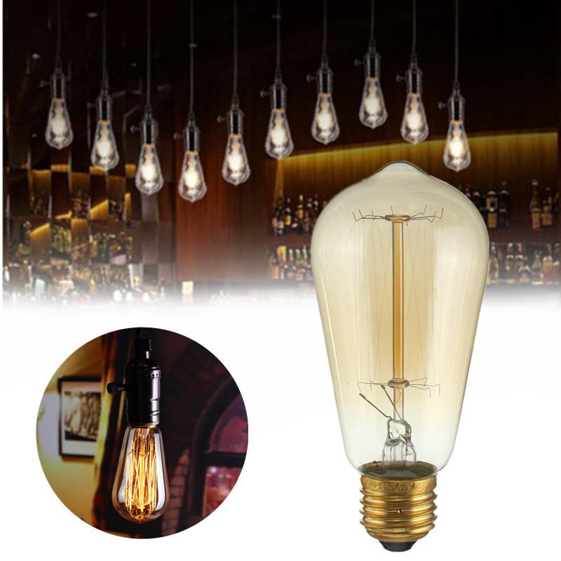 St58 industrial retro vintage filament edison light bulb lamp e27 60w