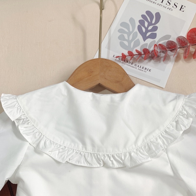 Áo sơmi bé gái, áo sơmi cho bé gái cổ sen chất liệu cao cấp đủ size cho bé 8 - 32kg