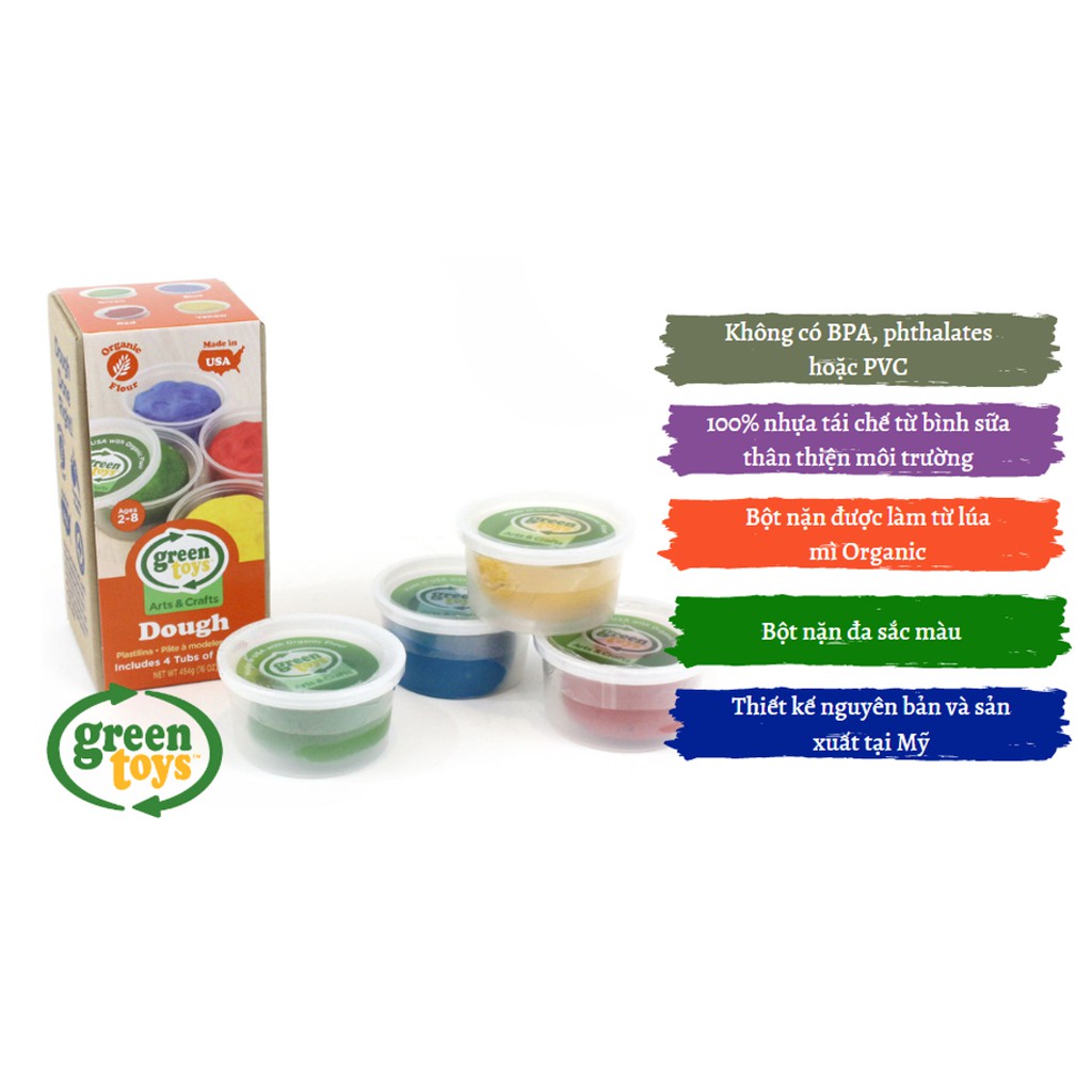Hộp Bột Nặn Sáng Tạo Green Toys Cho Bé Từ 2 Tuổi - 4 hộp