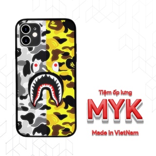 Ốp lưng cá mập BAPE trắng vàng cho Iphone 5 6 7 8 Plus 11 12 Pro Max X Xr BAPPOD00194