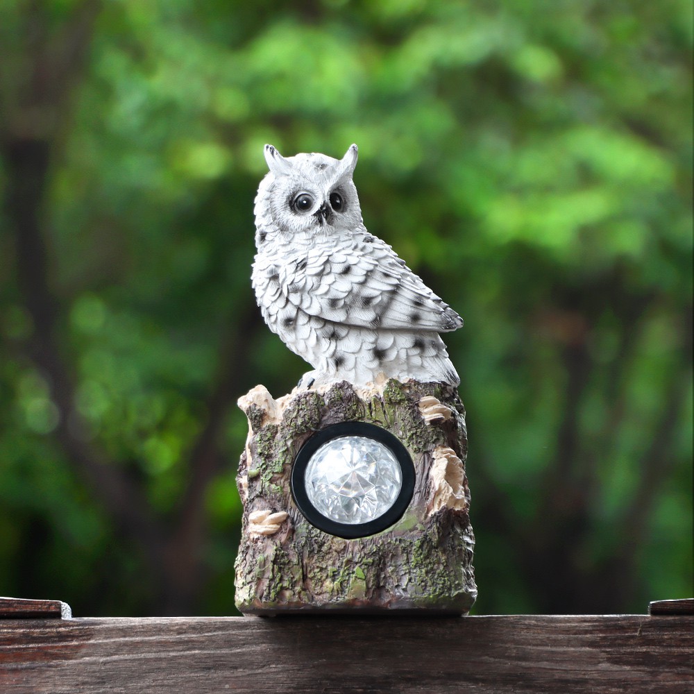 ❤LANSEL❤ Lawn Ornaments Owl Figurines Patio Outdoor Decorative Solar Lights Gift Yard Garden Decor Waterproof Solar Statue