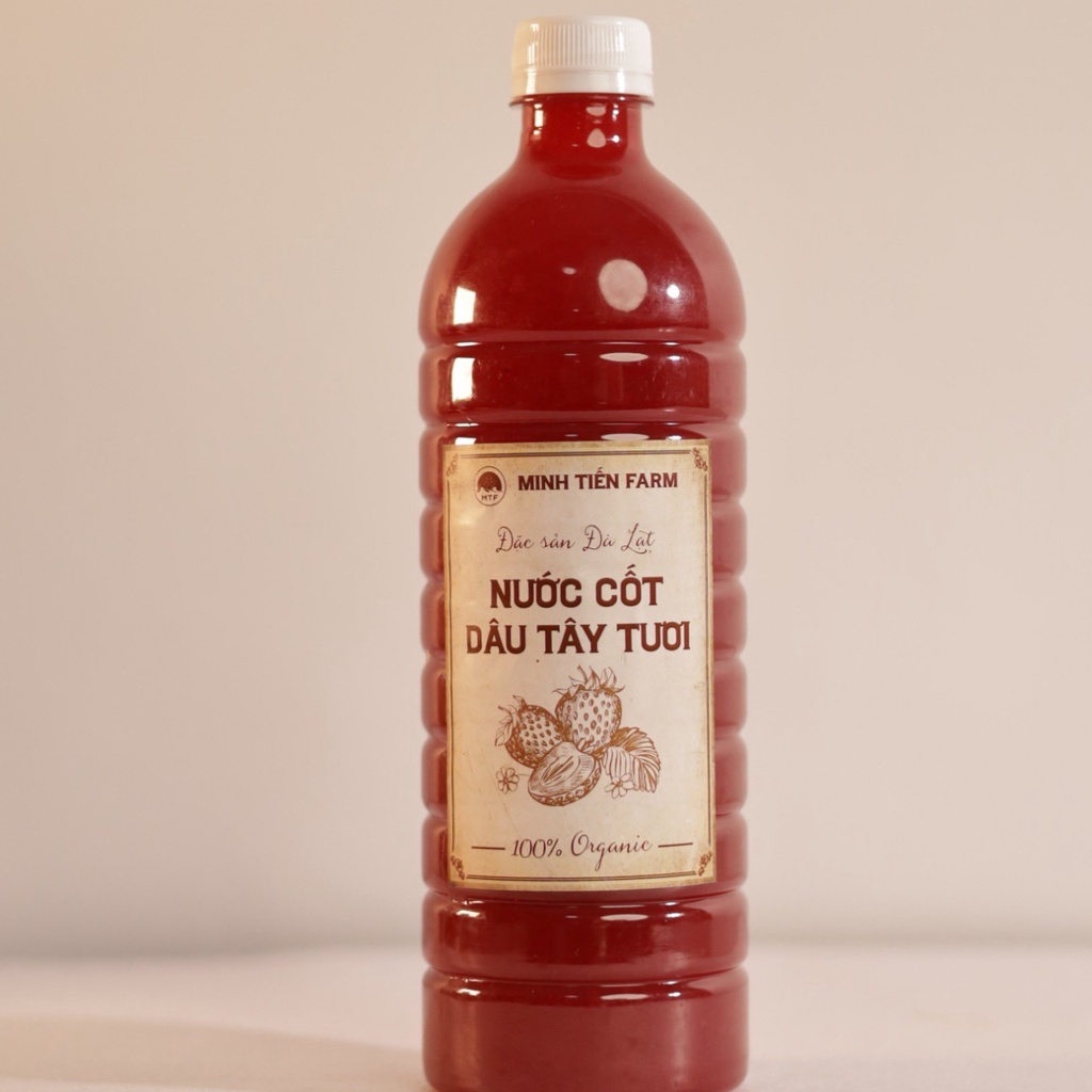 Nước cốt dâu tằm dâu tây chanh dây Đà Lạt đậm đặc chai 1000ml- Minh Tiến Farm