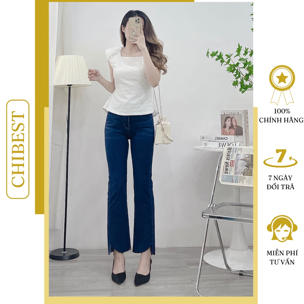 Áo Kiểu cổ vuông khoét chun lưng tay chun cánh tiên CHIBEST DAB82