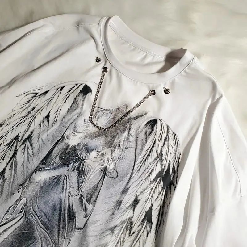 Áo thun tay ngắn dáng rộng màu nhuộm thời trang mùa hè cho nam