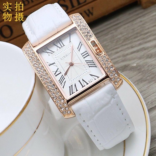 Đồng Hồ Nữ ANGEL Dây Da Đính Đá Thời Trang