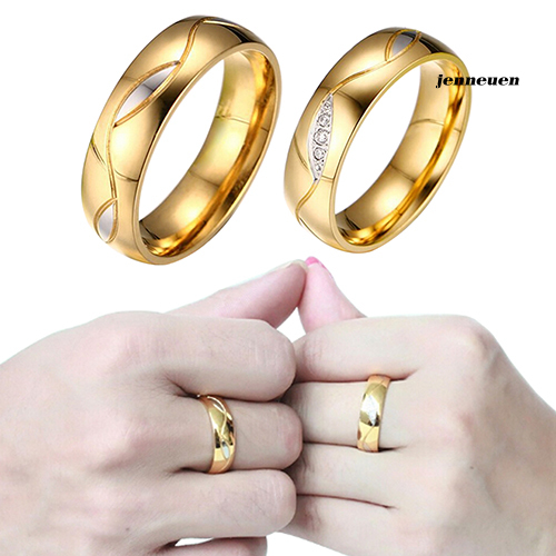 Nhẫn Cưới Mạ Vàng 18k Đính Đá Zircon