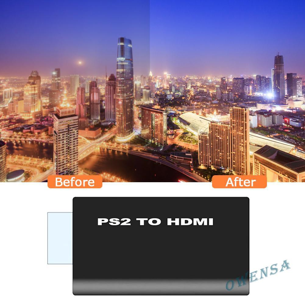 Ow  PS2 to HDMI Converter 1080P HD Audio Video Adapter Cable Support PS2 Model♥