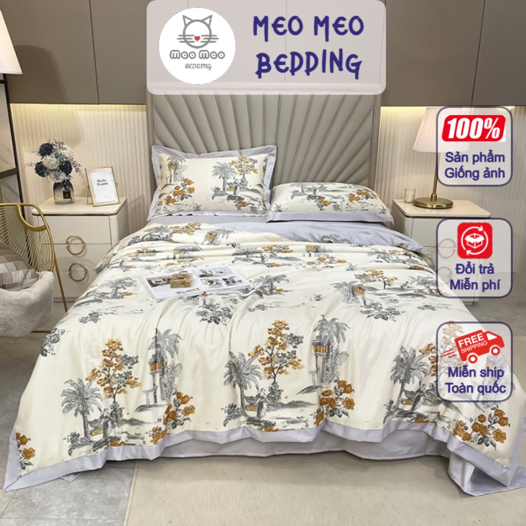 Chăn Hè Lụa Thái Trần Bông Meo Meo Bedding Nhập Khẩu 2m x 2m3 - Ruột chăn lông vũ Muji, Ruột chăn Muji cao cấp