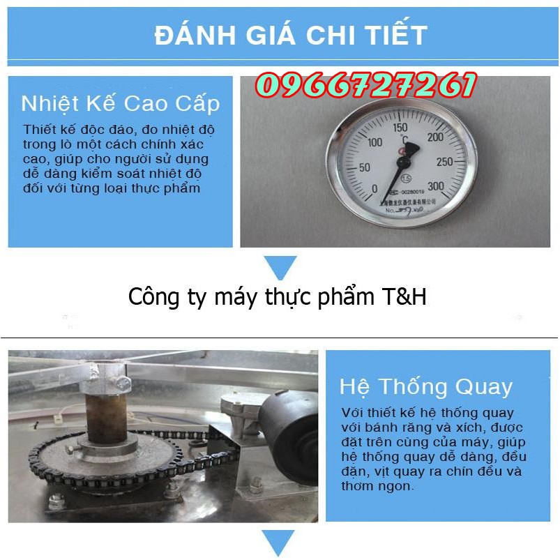 Lu nướng gà vịt kính 680 xoay, kính cường lực 2 lớp bảo hành 18 tháng