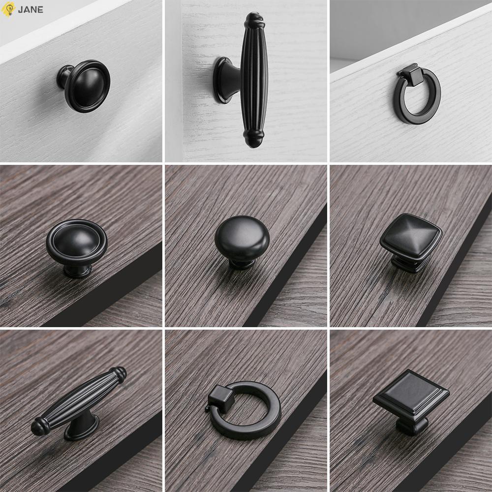 Tay nắm cửa tủ màu đen thiết kế độc đáo tùy chọn kiểu dáng tiện dụng cho nhà bếp