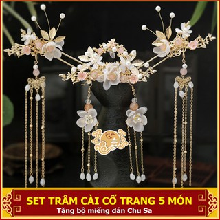 Set trâm cài cổ trang 5 món Tĩnh Vân Các (có sẵn)