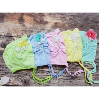 [BANBUONBANLE]Mũ Sơ Sinh Hoa Buộc Dây Cotton Siêu Đẹp cho bé