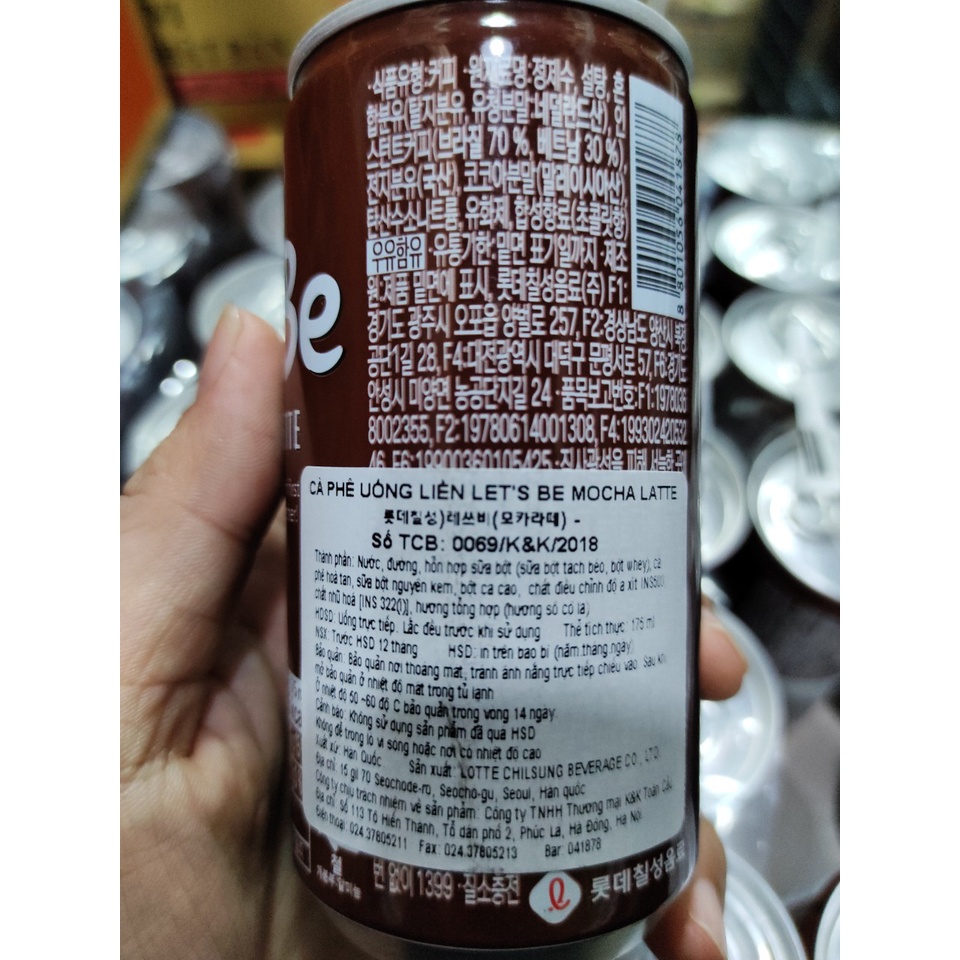 Cà phê lon uống liền hàn quốc Let's Be, cà phê lets be hàn quốc - 레쓰비 마일드 & 모카라떼