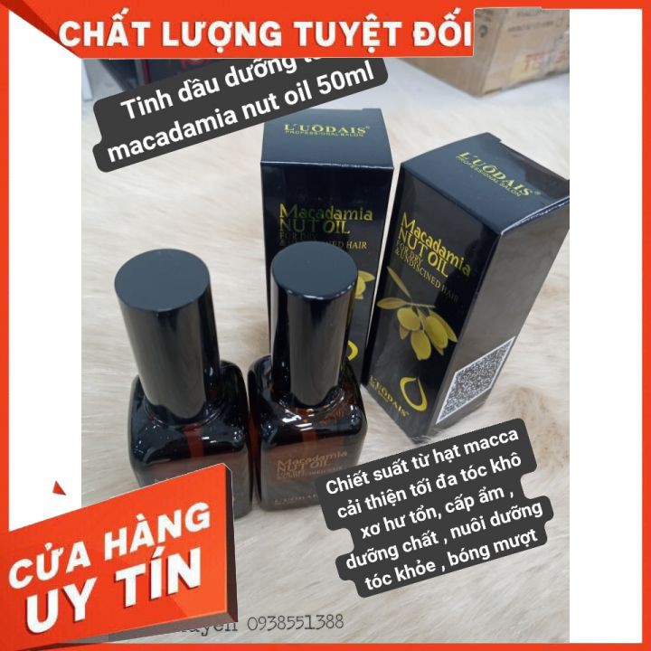 Dầu dưỡng tóc Macadamia Nut Oil 50ml 🍩 FREESHIP 🍩 cấp ẩm , nuôi dưỡng ohục hồi tóc khô xơ, giúp tóc suôn mượt chắc khỏe