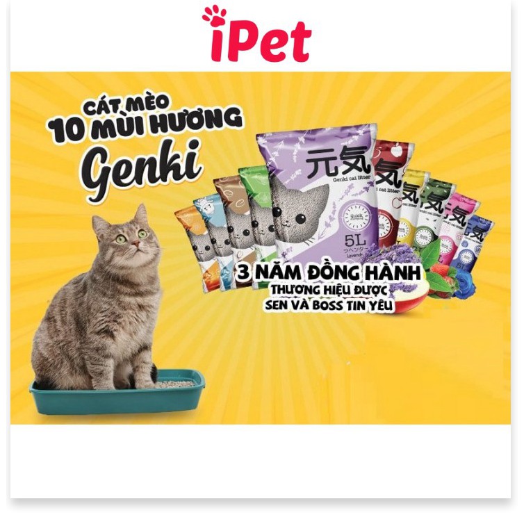 [Mã giảm giá] Cát Vệ Sinh Nhật Genki Cho Mèo - 5L - iPet Shop