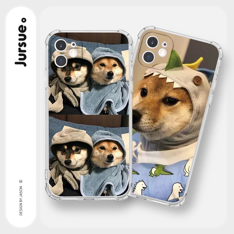 Ốp lưng JURSUE hoạt hình cặp đôi dễ thương đẹp cho iPhone 13 12 11 Pro Max SE 2020 X XR XS ip 8 7 6 6S Plus kute Y110