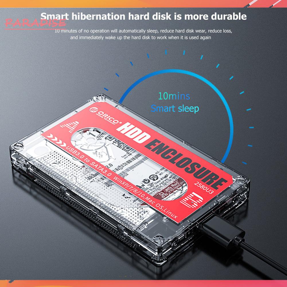 Hộp Đựng Ổ Cứng Trong Suốt 2.5 Inch Sata Hdd Ssd Orico 2580u3 Usb 3.0 | BigBuy360 - bigbuy360.vn
