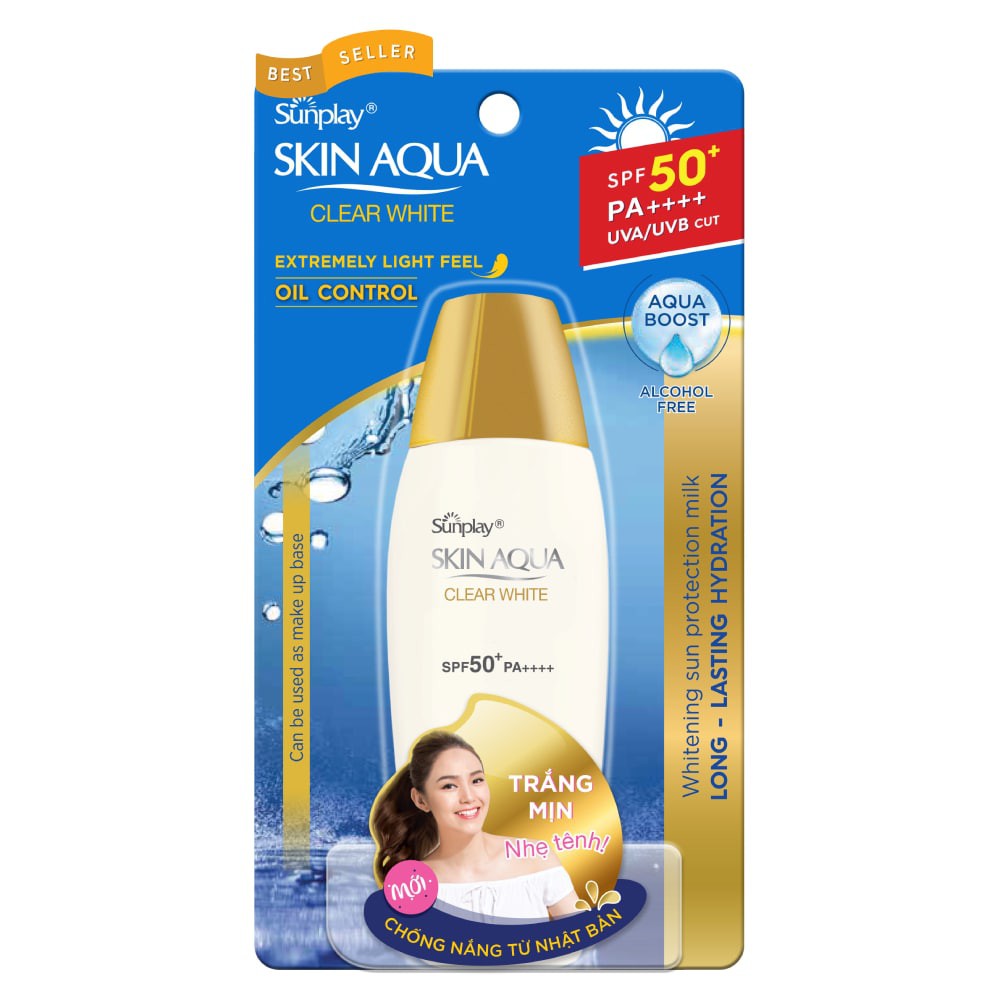 Sữa Chống Nắng Dưỡng Da Trắng Mịn Tối Ưu Sunplay Skin Aqua Clear White SPF50+, PA++++ (55g)