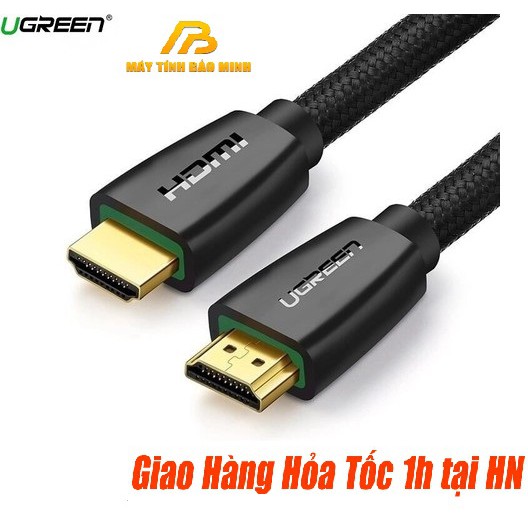 Cáp HDMI 2.0 Ugreen Hỗ Trợ 3D 4K dây bọc dù 40408 40409 40410 40411 40412 (1m đến 10m)