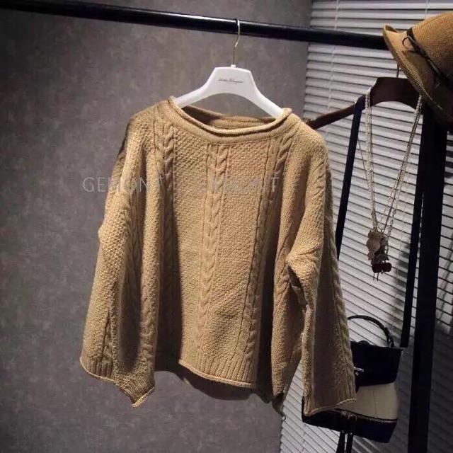 Áo len vặn thừng dáng rộng hàng Quảng Châu | BigBuy360 - bigbuy360.vn