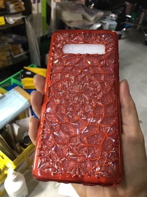 Ốp lưng samsung S10 plus dẻo lót kim tuyến Vân 3D