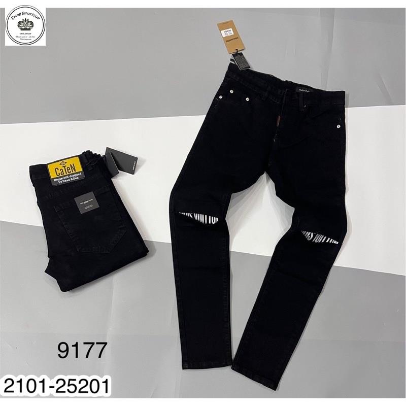 Quần jeans nam logo in thêu khoá lệch đứng form bền đẹp