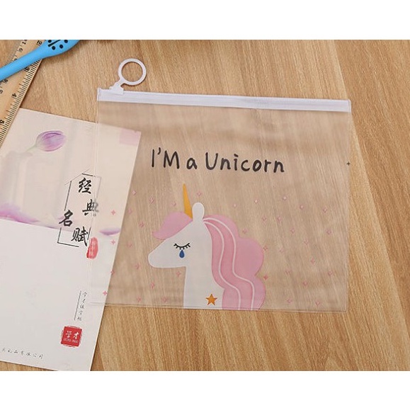 Túi zip đựng bút A5 nhiều mẫu cute