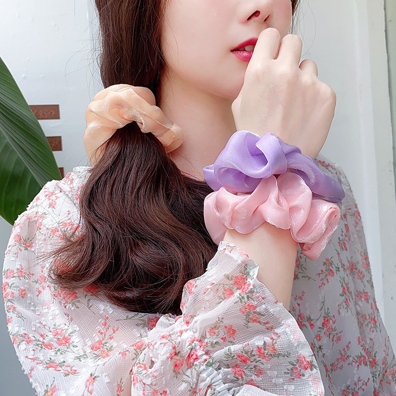 [Mã FAGET5K giảm 5K đơn 0đ] Dây Buộc Tóc/ Cột Tóc Scrunchies Vải Lụa Ánh Nhũ Xinh Xắn - Be You