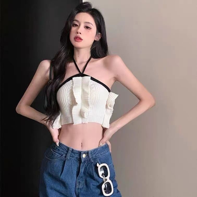 COZOK Áo Tank Top Dệt Kim Không Tay Thiết Kế Quyến Rũ Cho Nữ