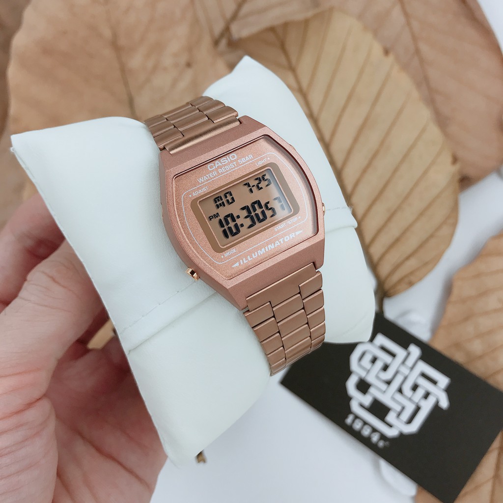 Đồng hồ nữ Casio B640 / B640WC-5 dây thép chính hãng, chống nước 50m