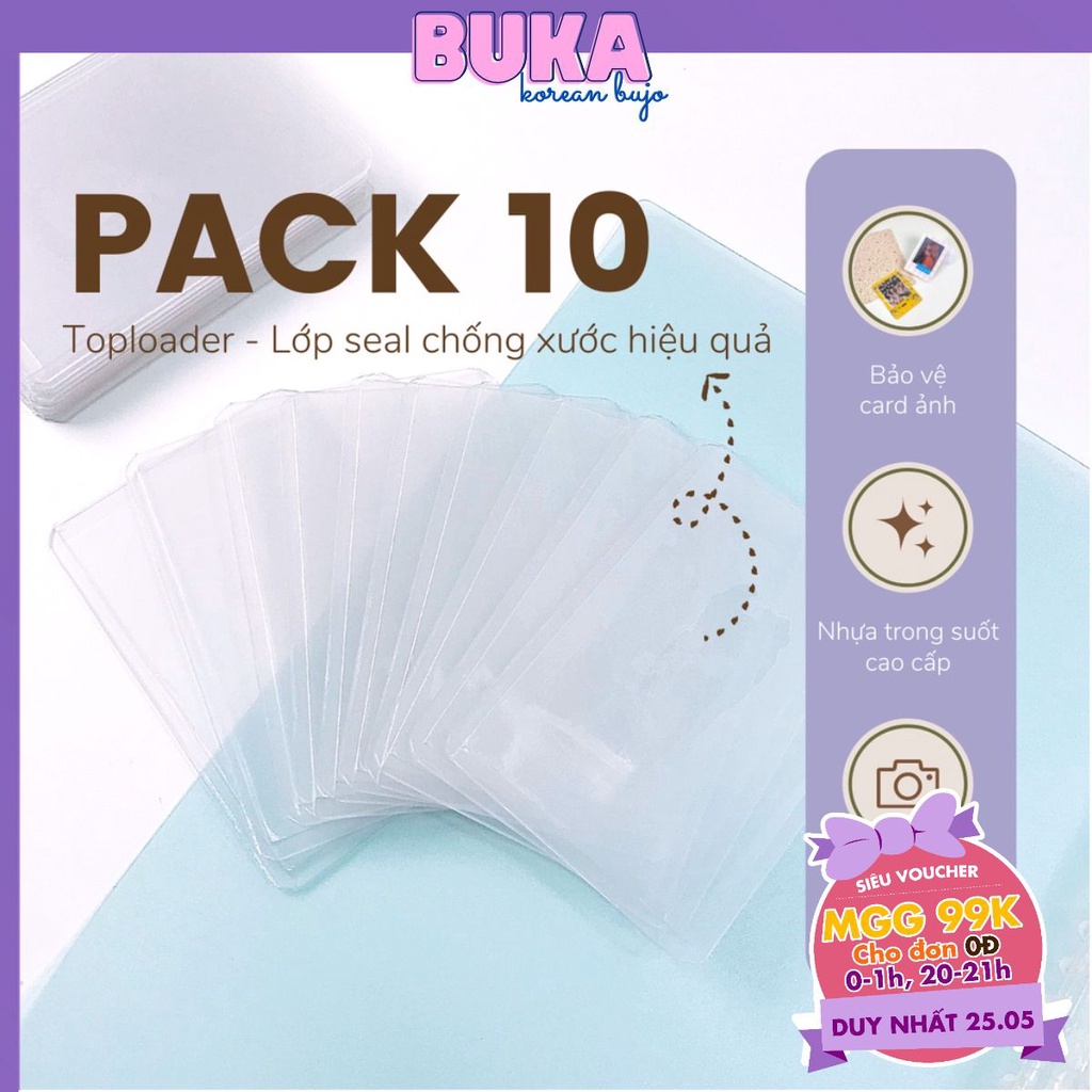 Toploader Buka set 5 - 10 chiếc kích thước A7 - B8 đựng card ảnh idol Kpop, đựng card Anime