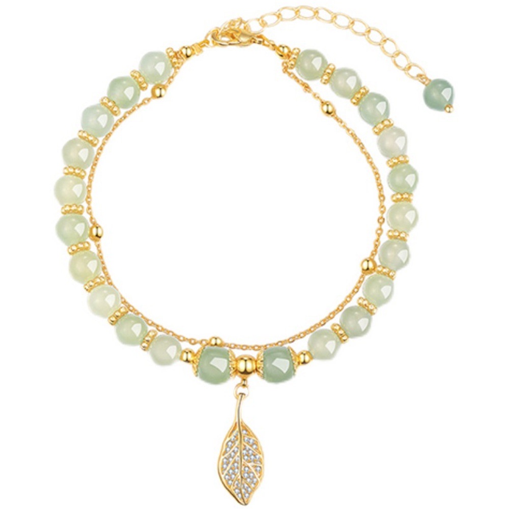 Vòng Tay Chuỗi Hạt Đá Ngọc Bích Sang Trọng Cho Nữ