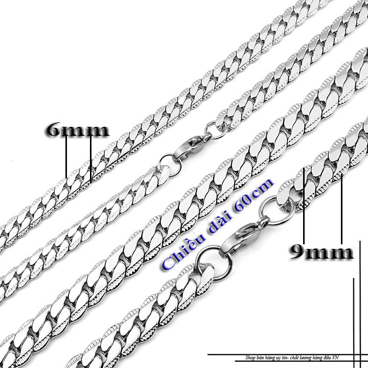 Dây chuyền inox mắtxích viền cạnh không gỉ