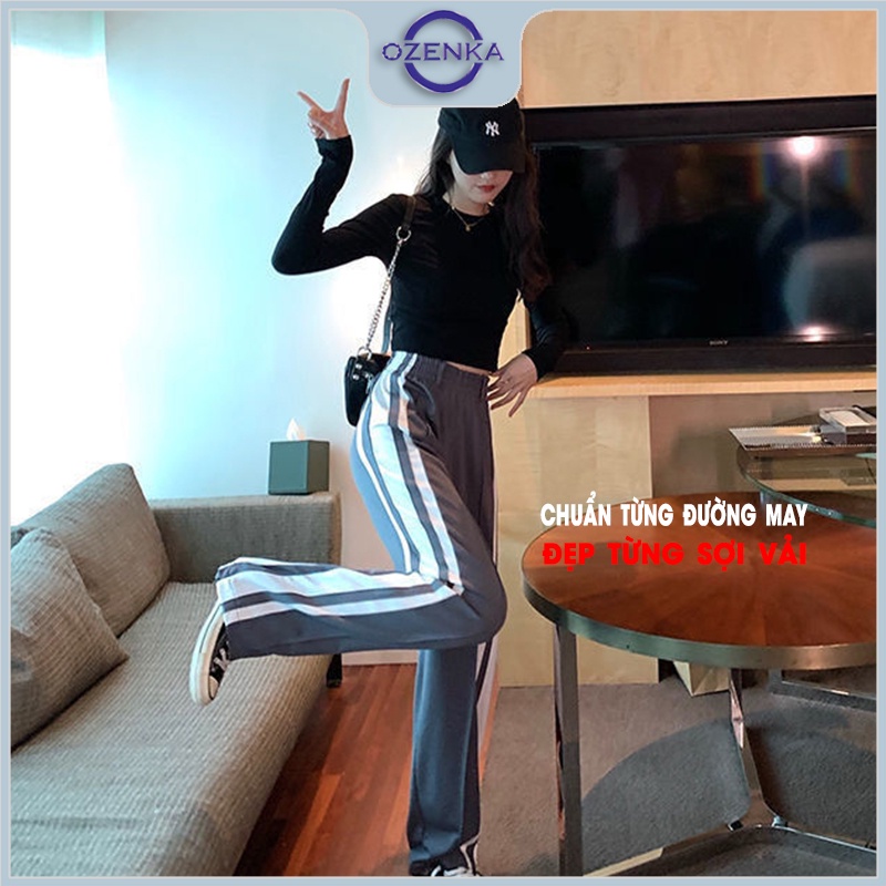 Áo croptop tay dài ôm nữ đen trắng thun gân OZENKA , áo thun crt body 100% cotton free size 40 đến 55 kg CRT 263