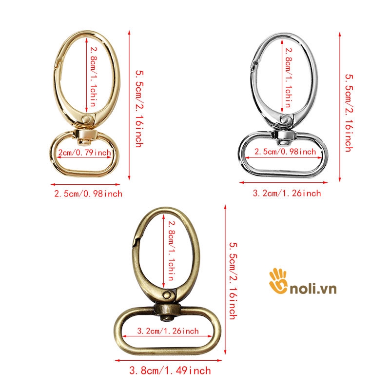 Càng cua bầu dục 2.5cm