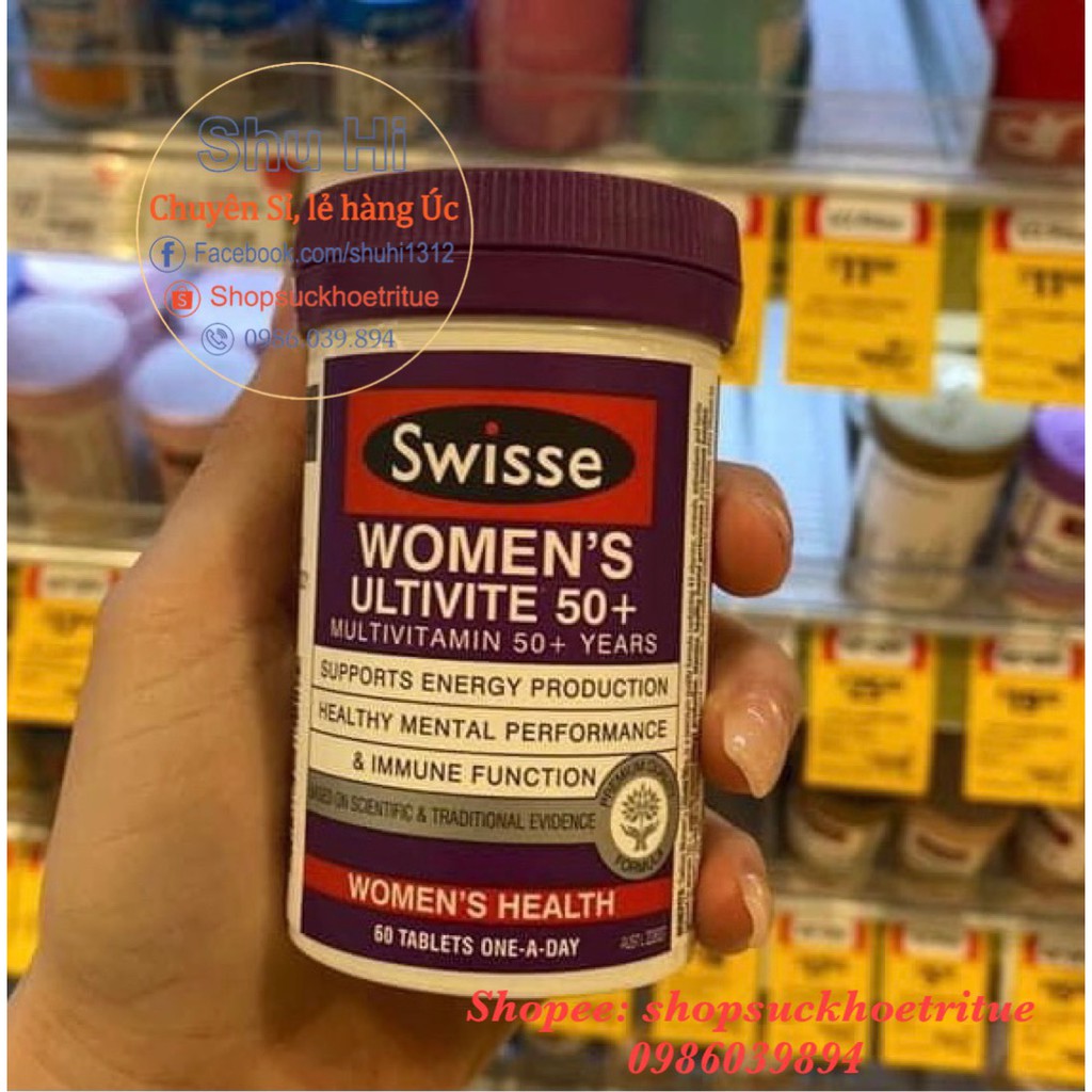 Vitamin tổng hợp nam, nữ Swisse Women + Men  từ 50 tuổi 60 viên Úc - Swisse Men's/Women's Ultivite 50+ Multivitamin | Thế Giới Skin Care