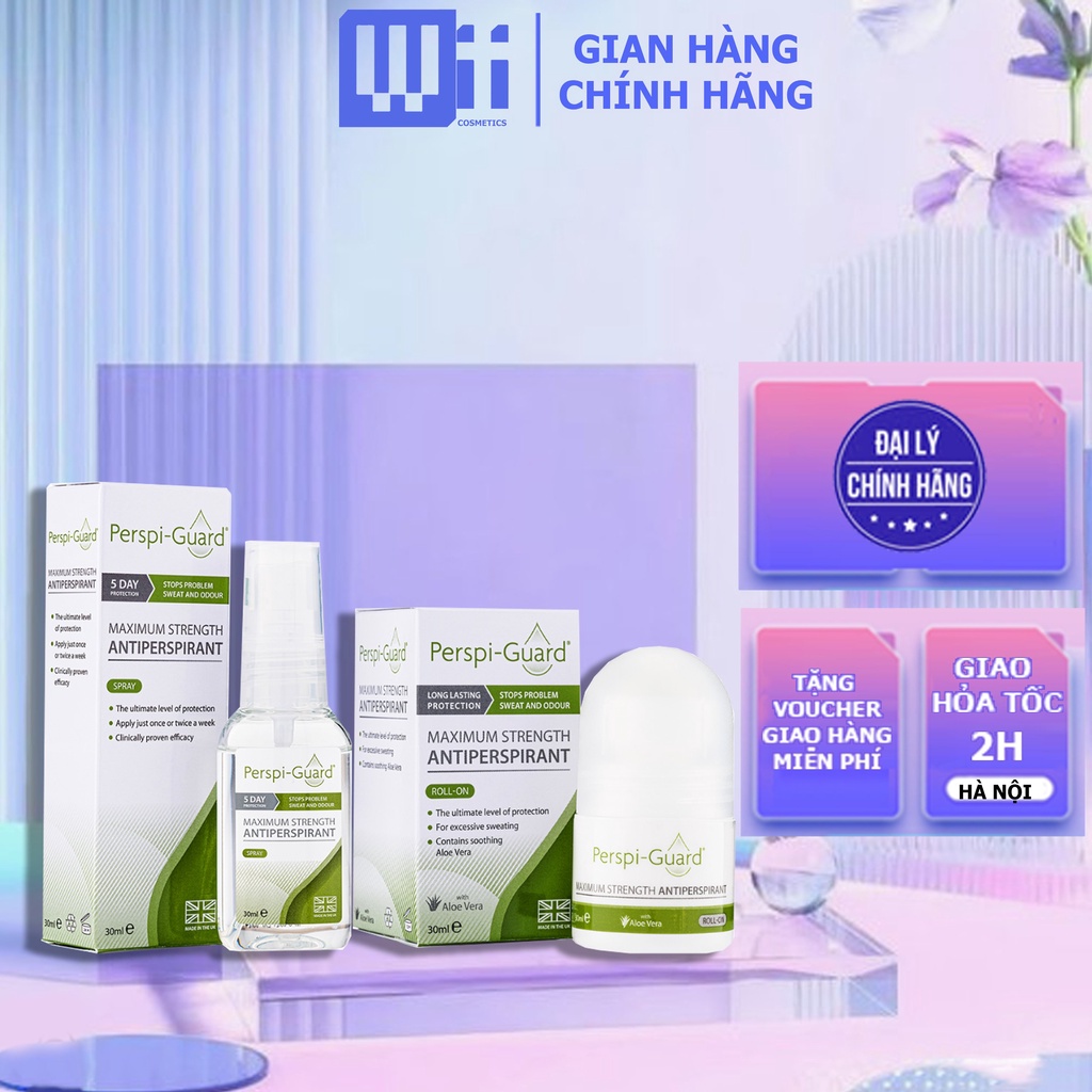 Combo Lăn khử mùi + Xịt khử mùi cao cấp Perspi Guard 30ml - CHÍNH HÃNG