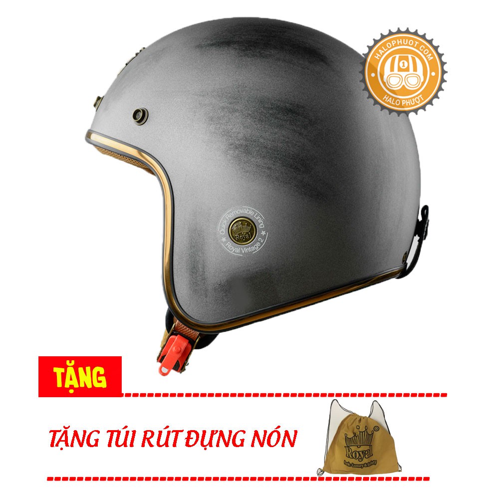 Nón bảo hiểm 3/4 Royal M20C Xước Nhám (Lót tháo rời)