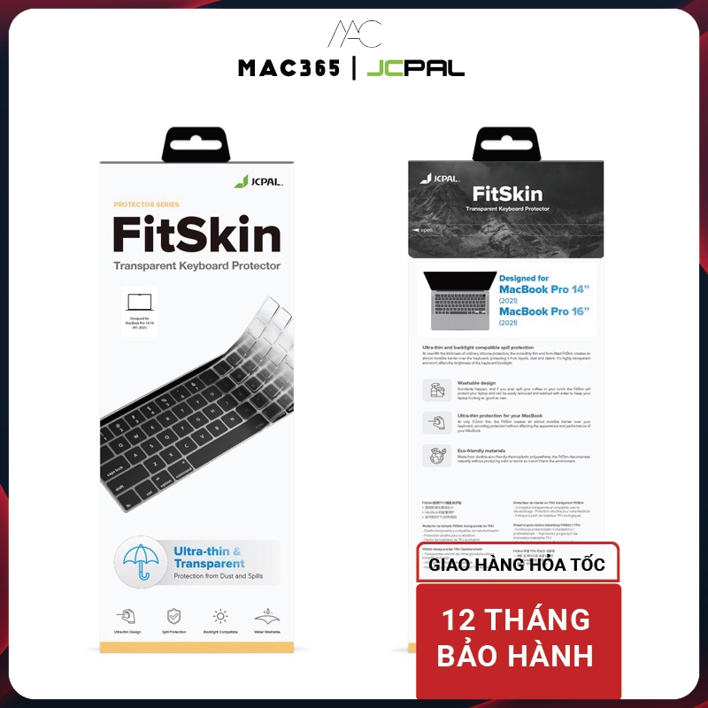 Phủ bàn phím macbook JCPAL FITSKIN