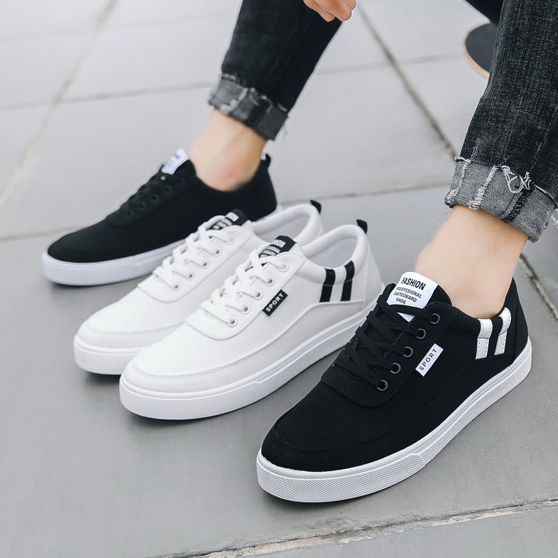 Canvas Shoes Flat Flat Shoe Easy Coordinating Korean Style Trends For Men Canvas Low Sole Shoes For Students White Casual Shoes For Men