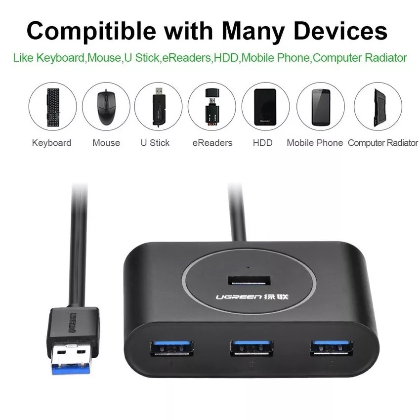 Bộ chia USB 3.0 ra 4 cổng dài 0.5m/1m - Hub USB 3.0 Ugreen 20290-20291